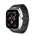 For Apple Watch Series 3 42mm Three-bead Butterfly Buckle Metal Watch Band(Black) - 1