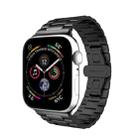 For Apple Watch Series 2 42mm Three-bead Butterfly Buckle Metal Watch Band(Black) - 1
