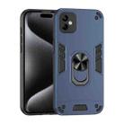 For Samsung Galaxy A05e Shockproof Metal Ring Holder Phone Case(Blue) - 1