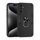 For Samsung Galaxy A14 Shockproof Metal Ring Holder Phone Case(Black) - 1