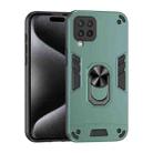 For Samsung Galaxy A22 4G Shockproof Metal Ring Holder Phone Case(Green) - 1