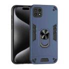 For Samsung Galaxy A22 5G Shockproof Metal Ring Holder Phone Case(Blue) - 1