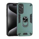 For Samsung Galaxy A25 Shockproof Metal Ring Holder Phone Case(Green) - 1