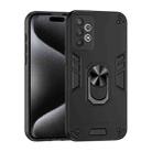 For Samsung Galaxy A32 5G Shockproof Metal Ring Holder Phone Case(Black) - 1