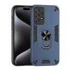 For Samsung Galaxy A52 5G Shockproof Metal Ring Holder Phone Case(Blue) - 1