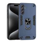 For Samsung Galaxy A55 Shockproof Metal Ring Holder Phone Case(Blue) - 1
