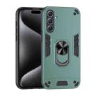 For Samsung Galaxy A55 Shockproof Metal Ring Holder Phone Case(Green) - 1
