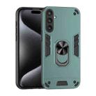 For Samsung Galaxy S23 FE 5G Shockproof Metal Ring Holder Phone Case(Green) - 1