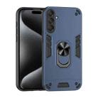 For Samsung Galaxy M55 Shockproof Metal Ring Holder Phone Case(Blue) - 1