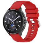 For Xiaomi Watch 2 Liquid Glossy Silver Buckle Silicone Watch Band(Red) - 1