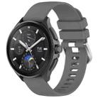 For Xiaomi Watch 2 Liquid Glossy Silver Buckle Silicone Watch Band(Dark Grey) - 1