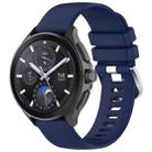 For Xiaomi Watch 2 Liquid Glossy Silver Buckle Silicone Watch Band(Dark Blue) - 1