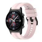 For Honor Watch GS 4 Striped Stainless Steel Buckle Silicone Watch Band(Light Pink) - 1