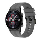 For Honor Watch GS 4 Striped Stainless Steel Buckle Silicone Watch Band(Dark Grey) - 1