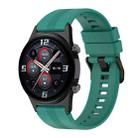 For Honor Watch GS 4 Striped Stainless Steel Buckle Silicone Watch Band(Pine Green) - 1