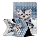 For iPad 10.2 2021 / 2020 / 2019 3D Pattern Horizontal Flip Leather Case with Card Slots & Holder & Sleep / Wake-up Function(Cat) - 1