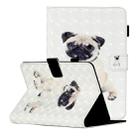 For 10 inch Universal Tablet PC 3D Pattern Horizontal Flip Leather Case with Card Slots & Holder(Pug) - 1