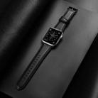 For Apple Watch SE 2023 44mm DUX DUCIS Business Genuine Leather Watch Strap(Black) - 2