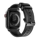 For Apple Watch SE 2023 44mm DUX DUCIS Business Genuine Leather Watch Strap(Black) - 3