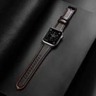 For Apple Watch SE 2023 44mm DUX DUCIS Business Genuine Leather Watch Strap(Coffee) - 2