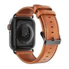 For Apple Watch SE 2023 40mm DUX DUCIS Business Genuine Leather Watch Strap(Khaki) - 3