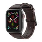 For Apple Watch Series 9 45mm DUX DUCIS Business Genuine Leather Watch Strap(Coffee) - 1