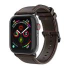 For Apple Watch Series 8 41mm DUX DUCIS Business Genuine Leather Watch Strap(Coffee) - 1