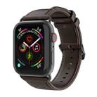 For Apple Watch SE 40mm DUX DUCIS Business Genuine Leather Watch Strap(Coffee) - 1