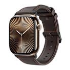 For Apple Watch Series 10 46mm DUX DUCIS Business Genuine Leather Watch Strap(Coffee) - 1