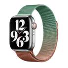 For Apple Watch Series 9 45mm Milan Gradient Loop Magnetic Buckle Watch Band(Orange Green) - 1