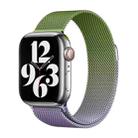 For Apple Watch Series 9 45mm Milan Gradient Loop Magnetic Buckle Watch Band(Purple Green) - 1