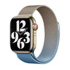 For Apple Watch Series 9 45mm Milan Gradient Loop Magnetic Buckle Watch Band(Gold Blue) - 1