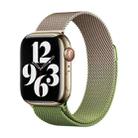 For Apple Watch Series 9 45mm Milan Gradient Loop Magnetic Buckle Watch Band(Gold Green) - 1