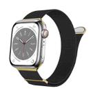 For Apple Watch SE 2023 44mm Two Color Milanese Loop Magnetic Watch Band(Black Gold) - 1