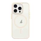 For iPhone 15 Pro Max Metal Button Skin Feel Matte MagSafe Shockproof Phone Case(White) - 1