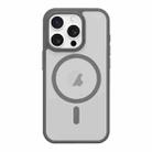 For iPhone 15 Pro Max Metal Button Skin Feel Matte MagSafe Shockproof Phone Case(Grey) - 1