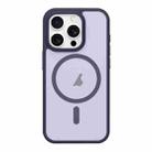 For iPhone 15 Pro Metal Button Skin Feel Matte MagSafe Shockproof Phone Case(Purple) - 1