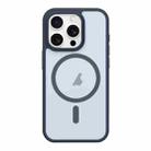 For iPhone 15 Pro Metal Button Skin Feel Matte MagSafe Shockproof Phone Case(Lavender Grey) - 1