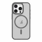 For iPhone 15 Pro Metal Button Skin Feel Matte MagSafe Shockproof Phone Case(Grey) - 1