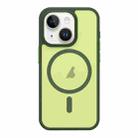 For iPhone 14 Plus Metal Button Skin Feel Matte MagSafe Shockproof Phone Case(Green) - 1