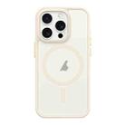 For iPhone 14 Pro Metal Button Skin Feel Matte MagSafe Shockproof Phone Case(White) - 1