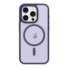 For iPhone 14 Pro Max Metal Button Skin Feel Matte MagSafe Shockproof Phone Case(Purple) - 1