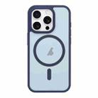 For iPhone 13 Pro Metal Button Skin Feel Matte MagSafe Shockproof Phone Case(Dark Blue) - 1