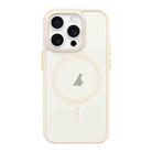 For iPhone 13 Pro Metal Button Skin Feel Matte MagSafe Shockproof Phone Case(White) - 1