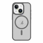 For iPhone 13 Metal Button Skin Feel Matte MagSafe Shockproof Phone Case(Grey) - 1