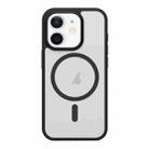For iPhone 12 Metal Button Skin Feel Matte MagSafe Shockproof Phone Case(Black) - 1