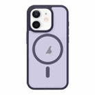 For iPhone 12 Metal Button Skin Feel Matte MagSafe Shockproof Phone Case(Purple) - 1