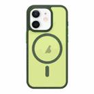 For iPhone 12 Metal Button Skin Feel Matte MagSafe Shockproof Phone Case(Green) - 1