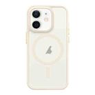 For iPhone 12 Metal Button Skin Feel Matte MagSafe Shockproof Phone Case(White) - 1