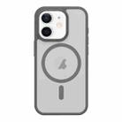 For iPhone 12 Metal Button Skin Feel Matte MagSafe Shockproof Phone Case(Grey) - 1